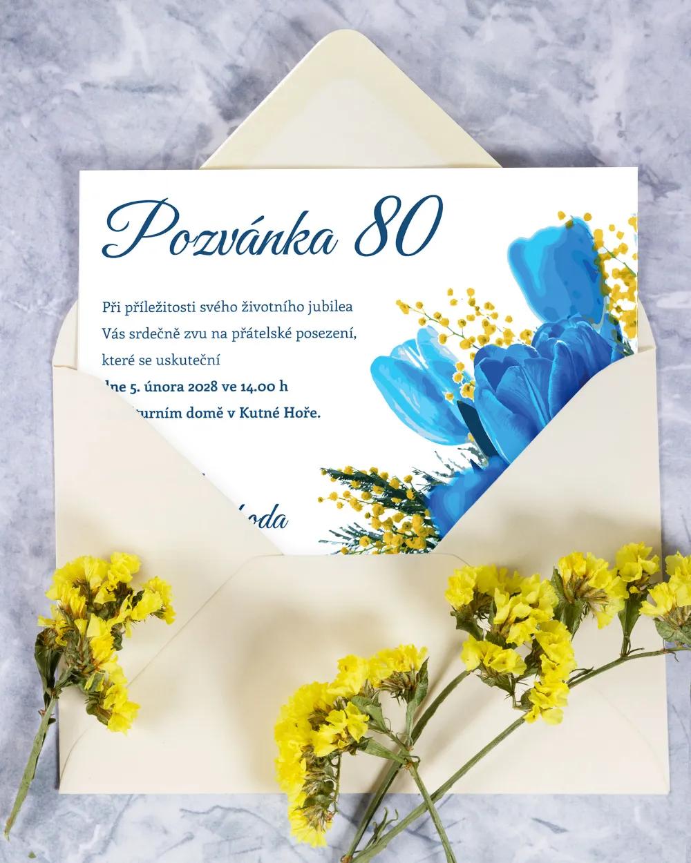 Pozvánka na narozeniny – Tulipány 1/2