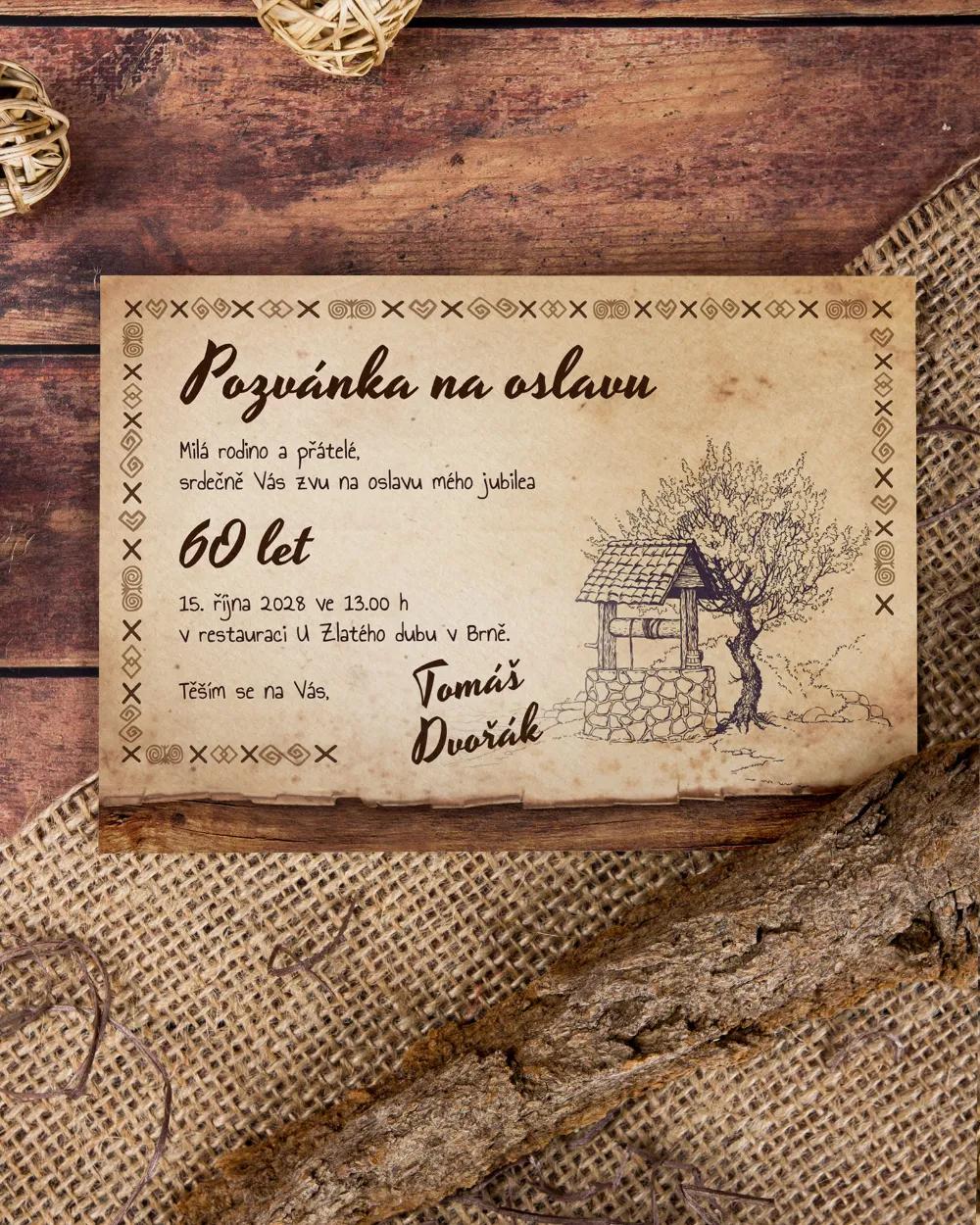 Pozvánka na narozeniny s lidovým motivem 3/6