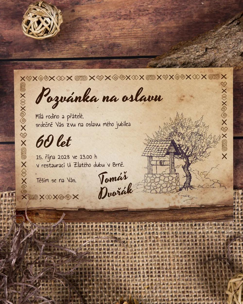 Pozvánka na narozeniny s lidovým motivem 2/6
