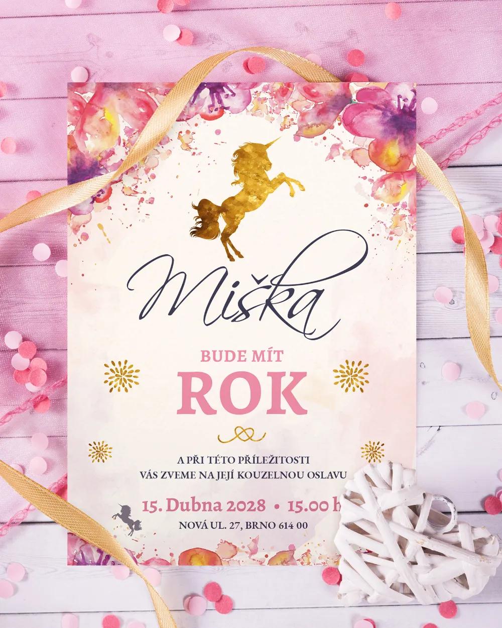 Pozvánka na dětskou oslavu – Jednorožec / Víla 3/5