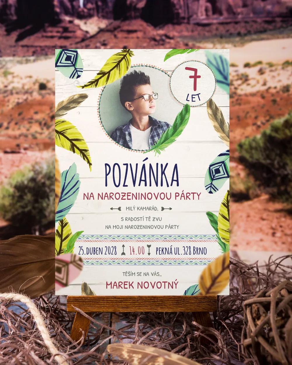 Pozvánka na dětskou oslavu – Indián 3/4