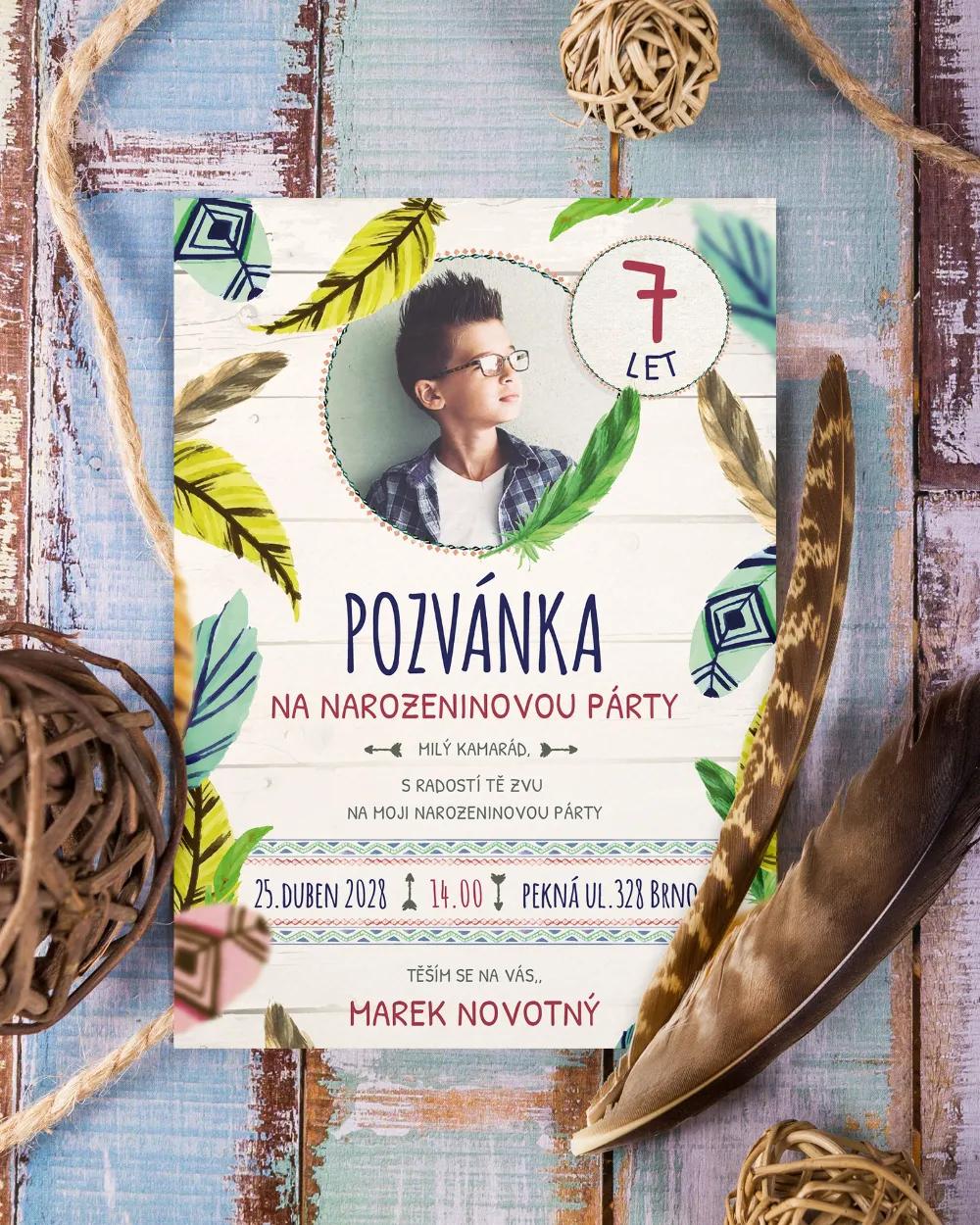 Pozvánka na dětskou oslavu – Indián 1/4