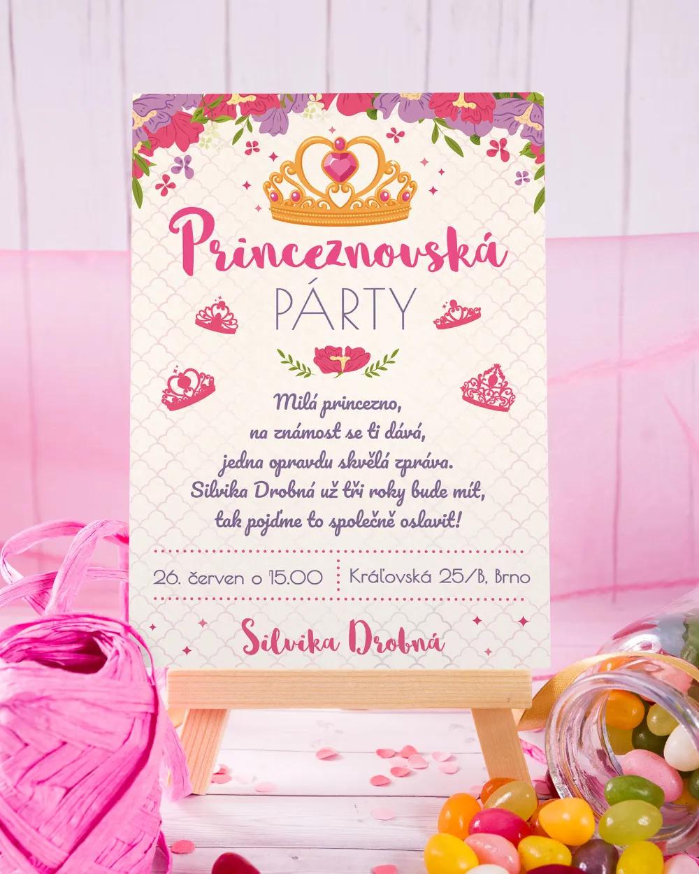 Pozvánka na dětskou oslavu – Princezna 2/3