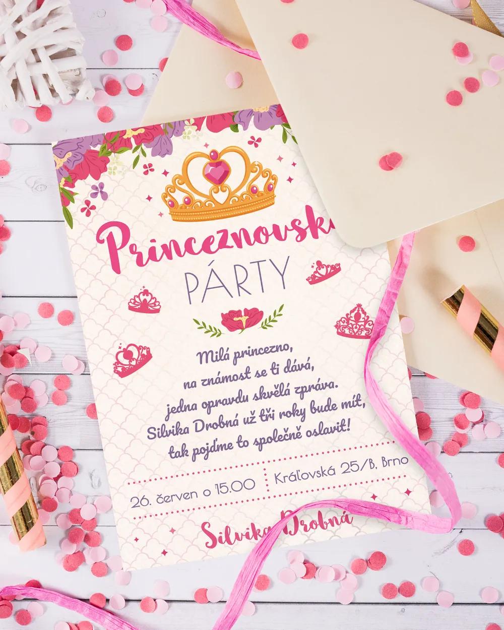 Pozvánka na dětskou oslavu – Princezna 1/3