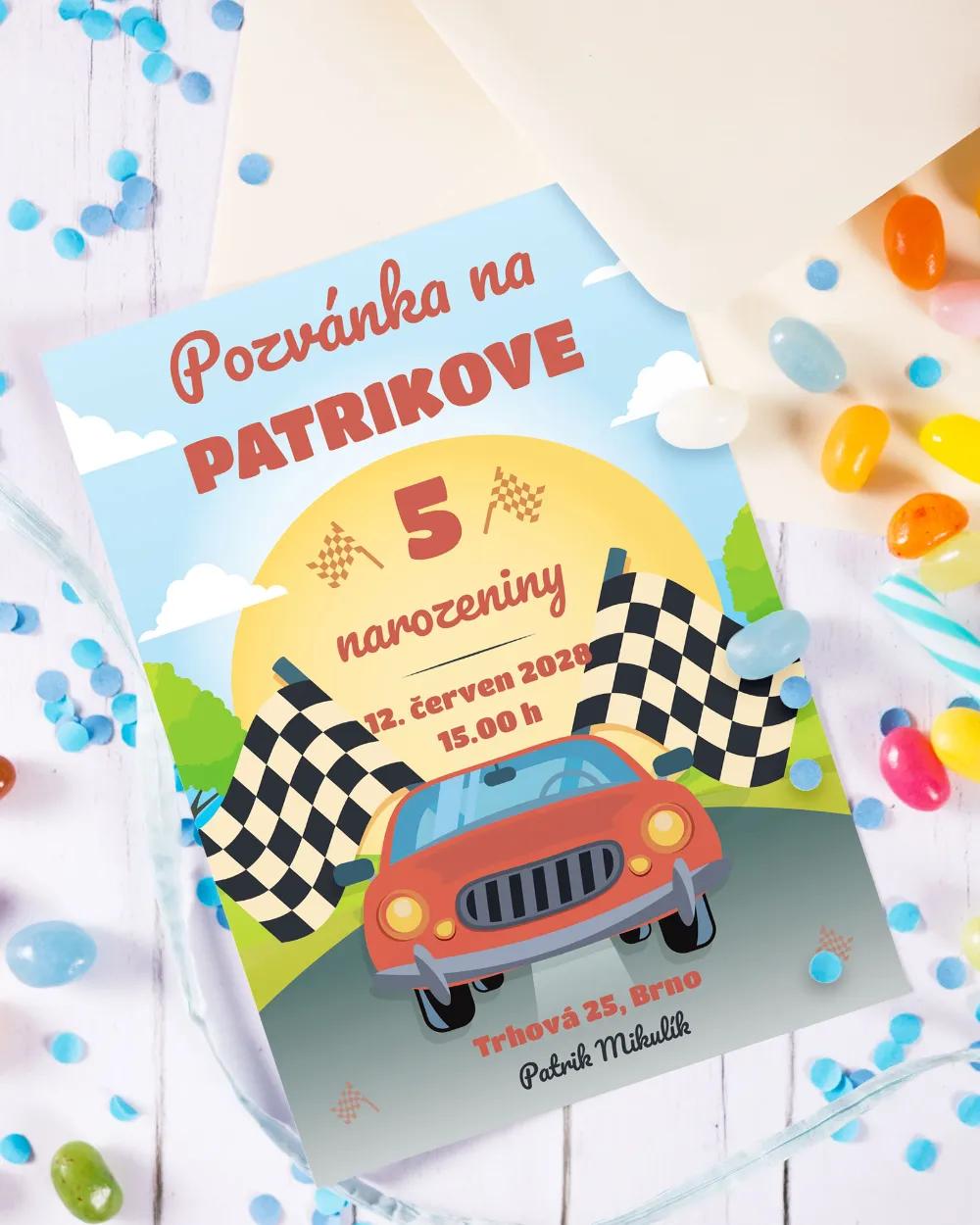 Pozvánka na dětskou oslavu – Auto 2/3