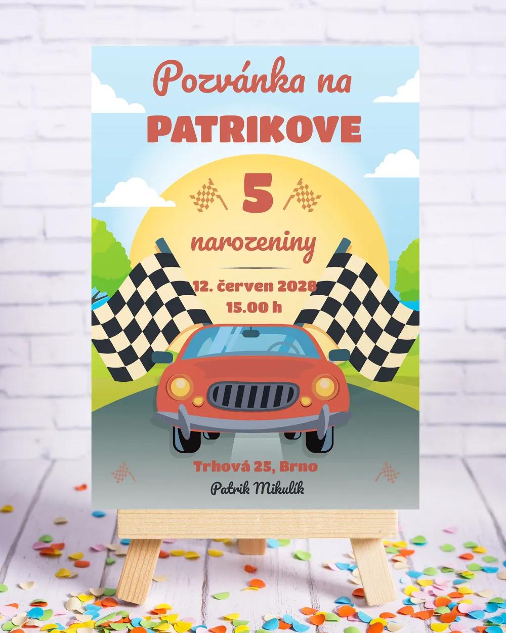Pozvánka na dětskou oslavu – Auto 1/3