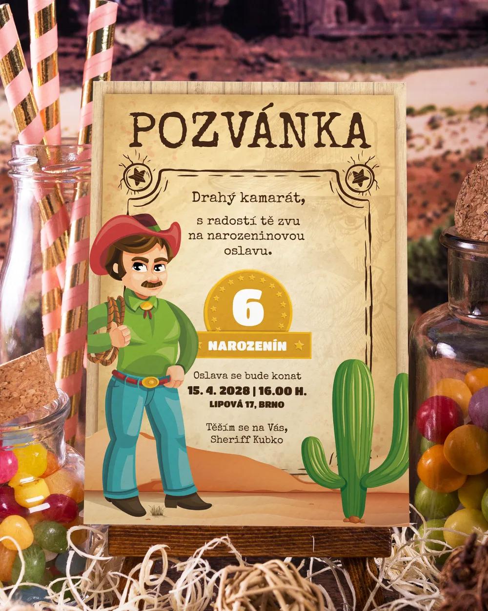 Pozvánka na dětskou oslavu – Western chlapec / dívka 2/5