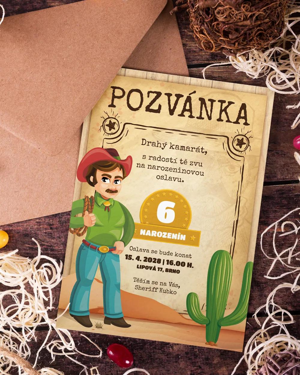 Pozvánka na dětskou oslavu – Western chlapec / dívka 1/5