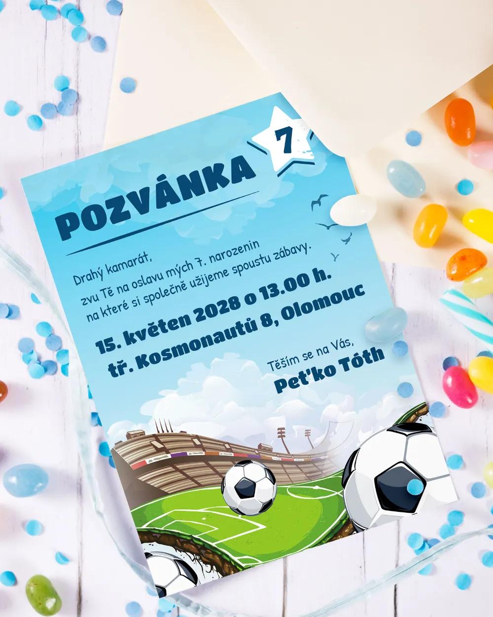 Pozvánka na dětskou oslavu – Fotbal 2/3