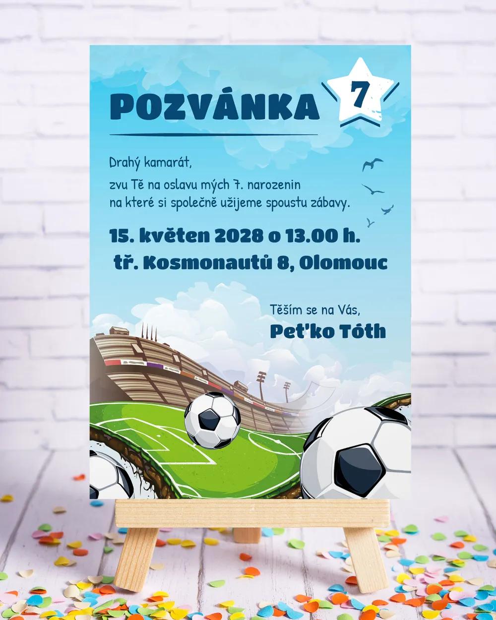 Pozvánka na dětskou oslavu – Fotbal 1/3