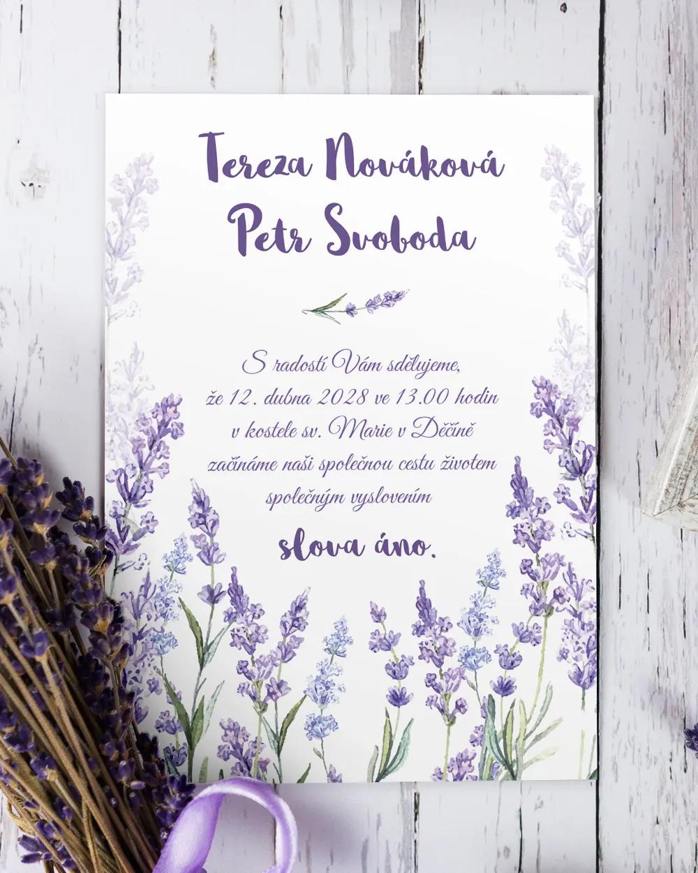 Svatební oznámení Levandule 5/7
