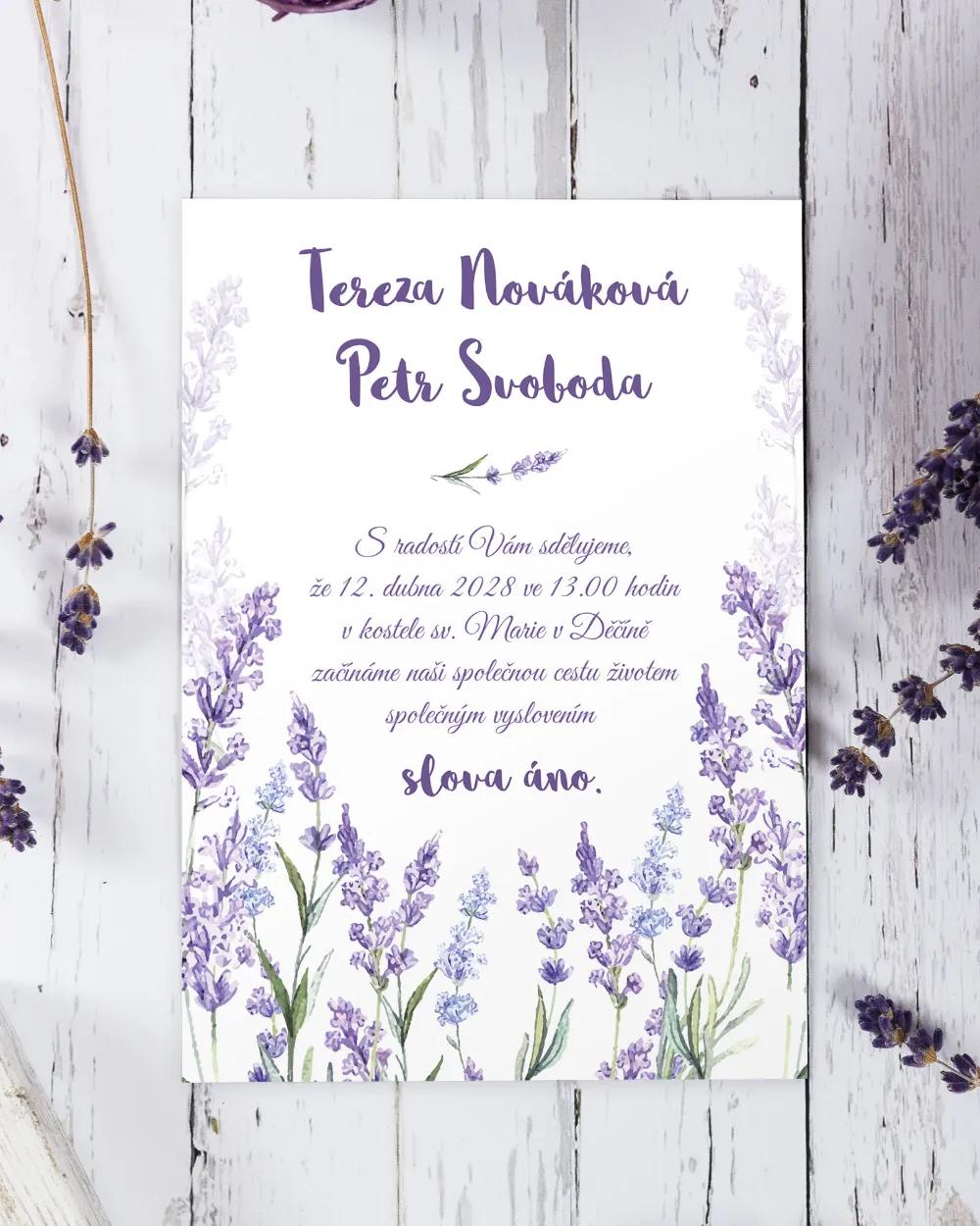 Svatební oznámení Levandule 4/7