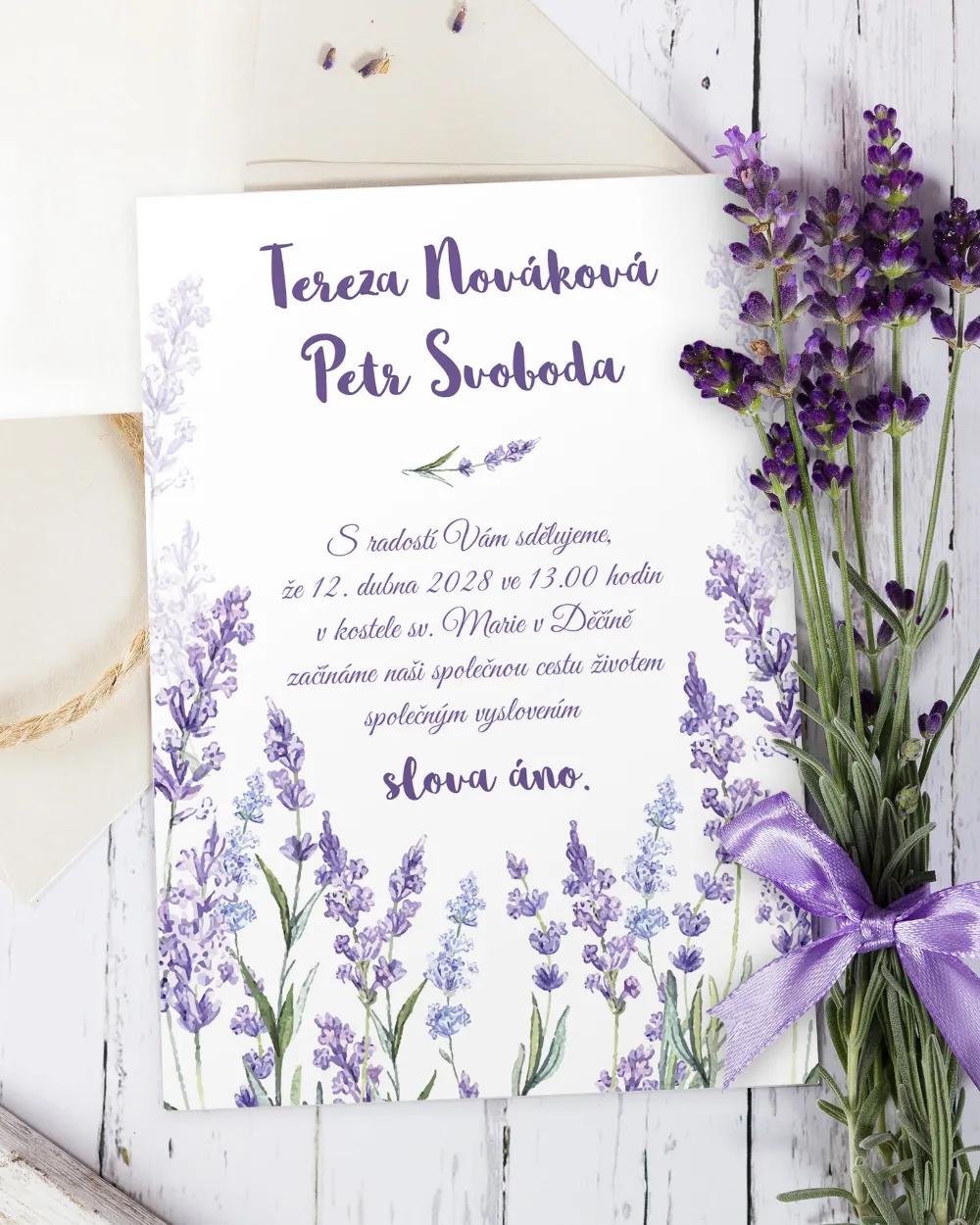 Svatební oznámení Levandule 6/7