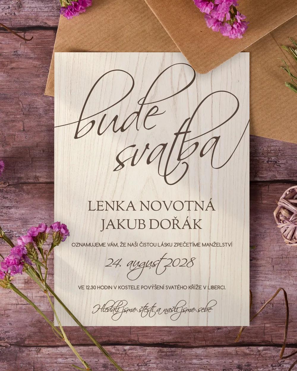 Svatební tiskoviny – Světlé Dřevo 1/3