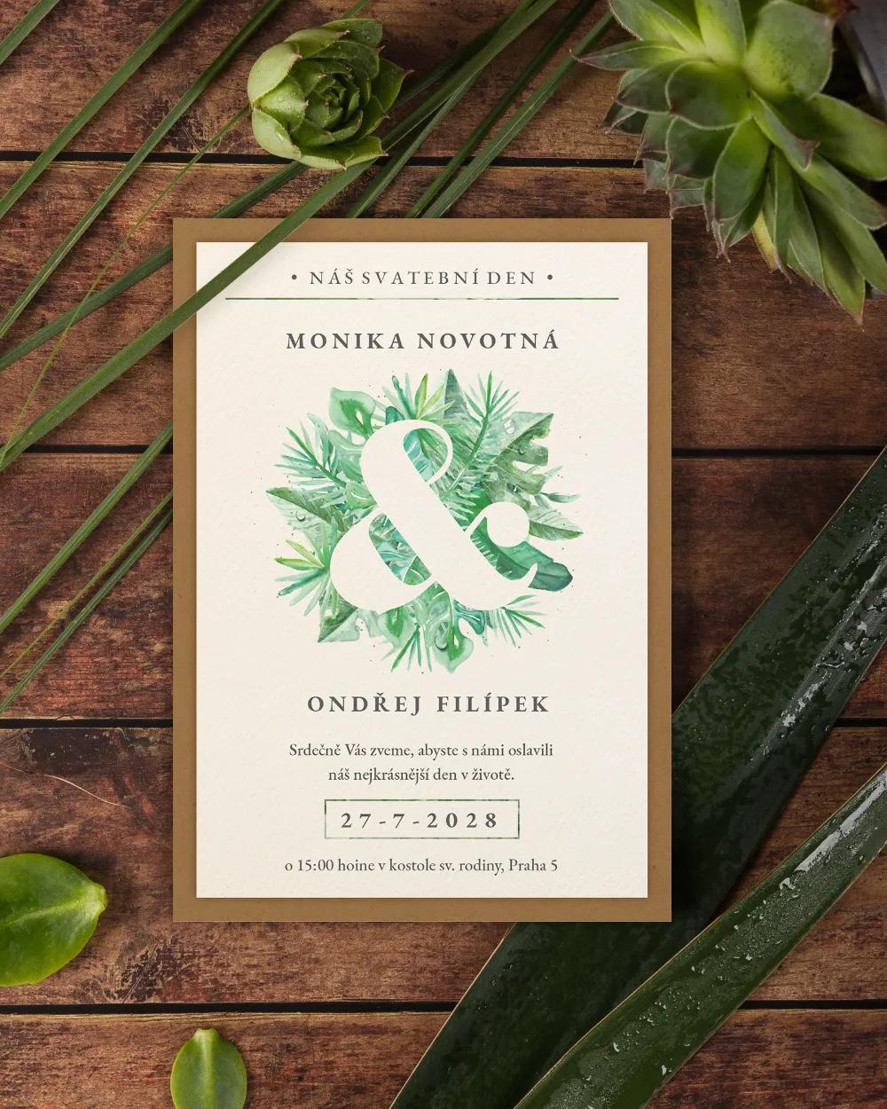 Svatební oznámení v Greenery motivu 1/6