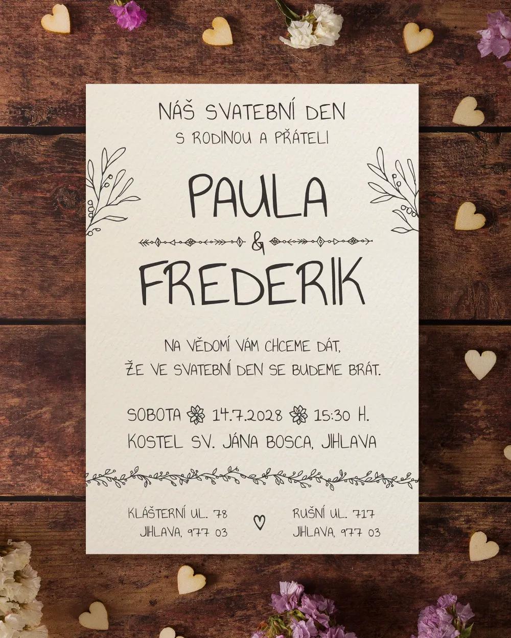 Vintage svatební oznámení v přírodním motivu - Vintage III. 4/6