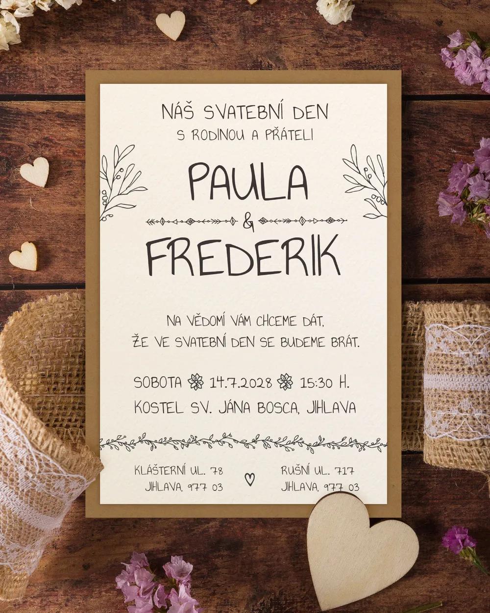 Vintage svatební oznámení v přírodním motivu - Vintage III. 2/6