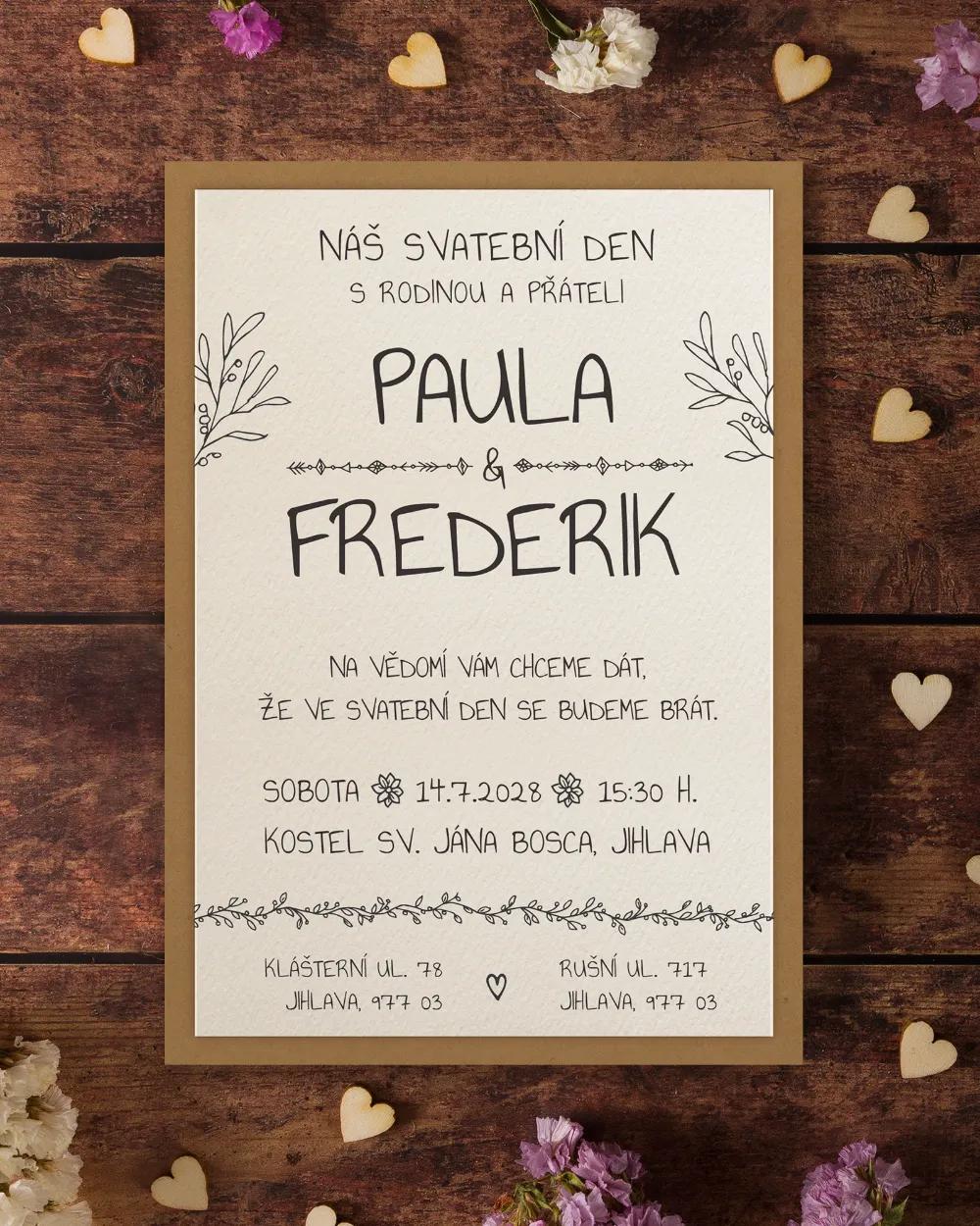 Vintage svatební oznámení v přírodním motivu - Vintage III. 5/6