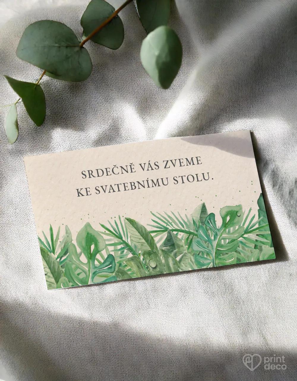 Pozvánky ke stolu – v motivu Greenery I. 1/2