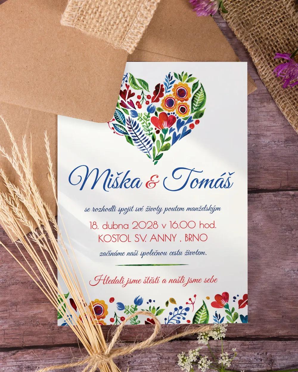 Lidové folklórní svatební oznámení 1/3