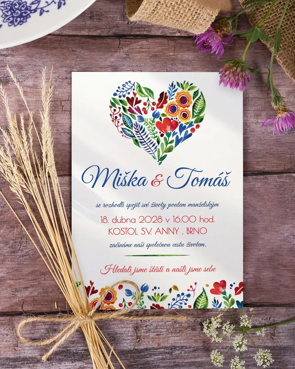 Lidové folklórní svatební oznámení 2/3