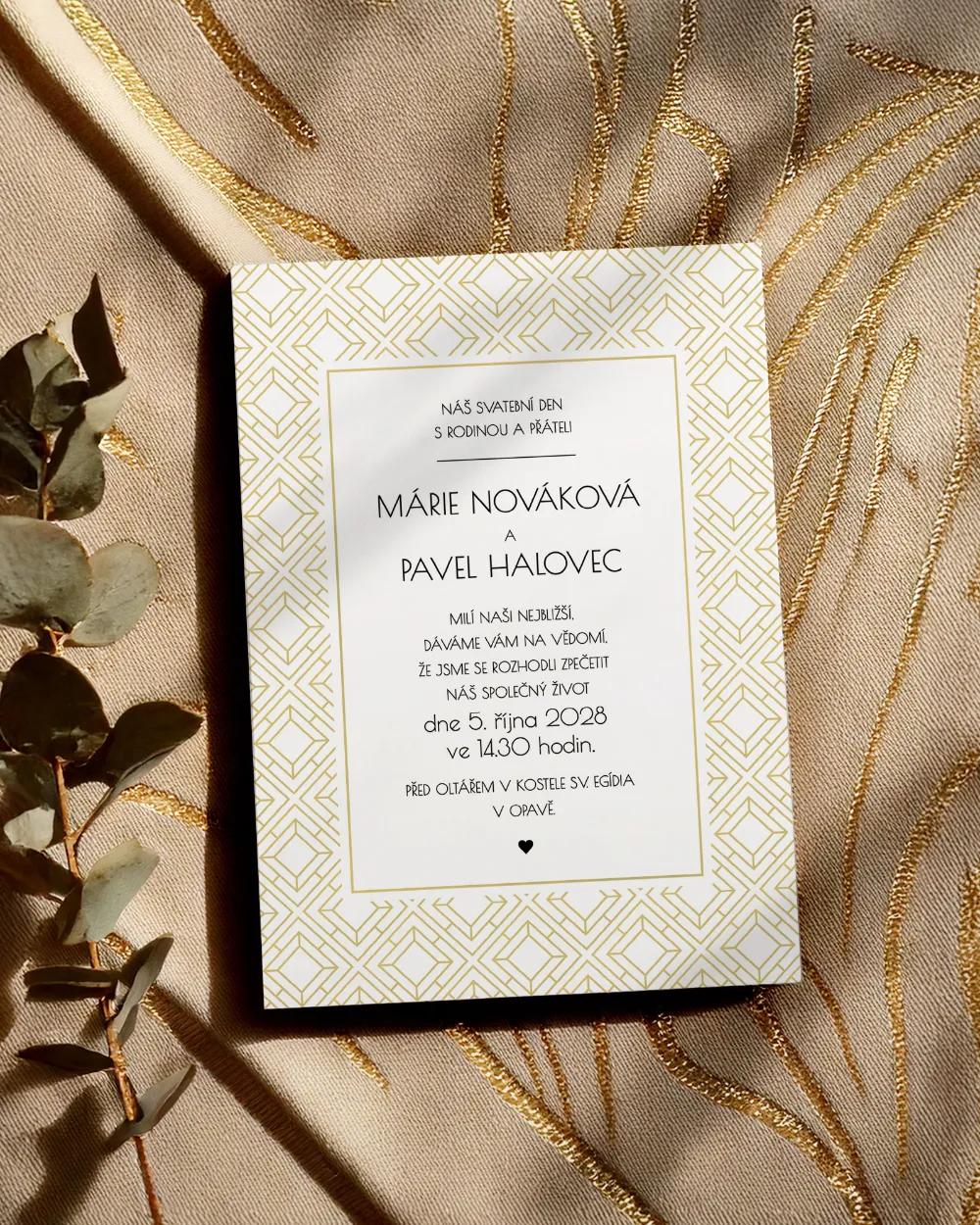 Svadobní ozámení Art Deco I. 1/2