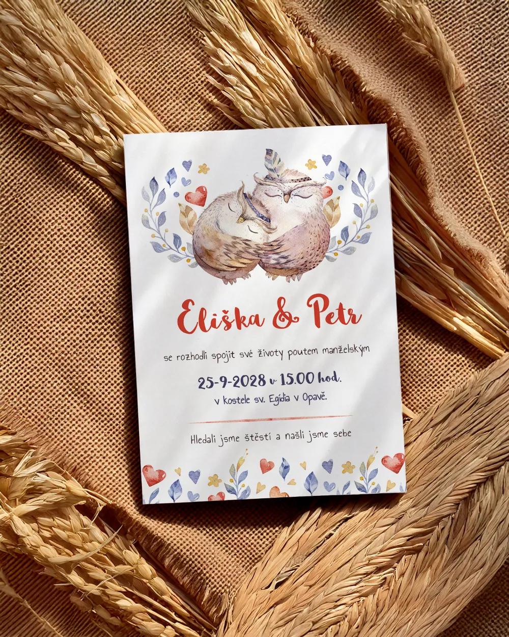 Svatební oznámení - Sovičky 1/2