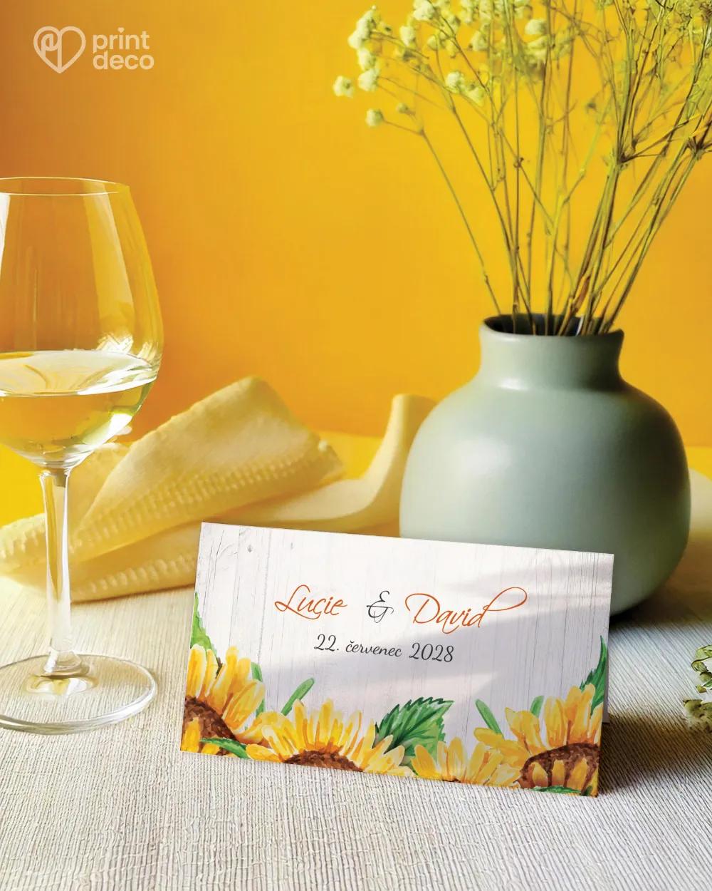 Svatební jmenovky – Slunečnice I. 1/2