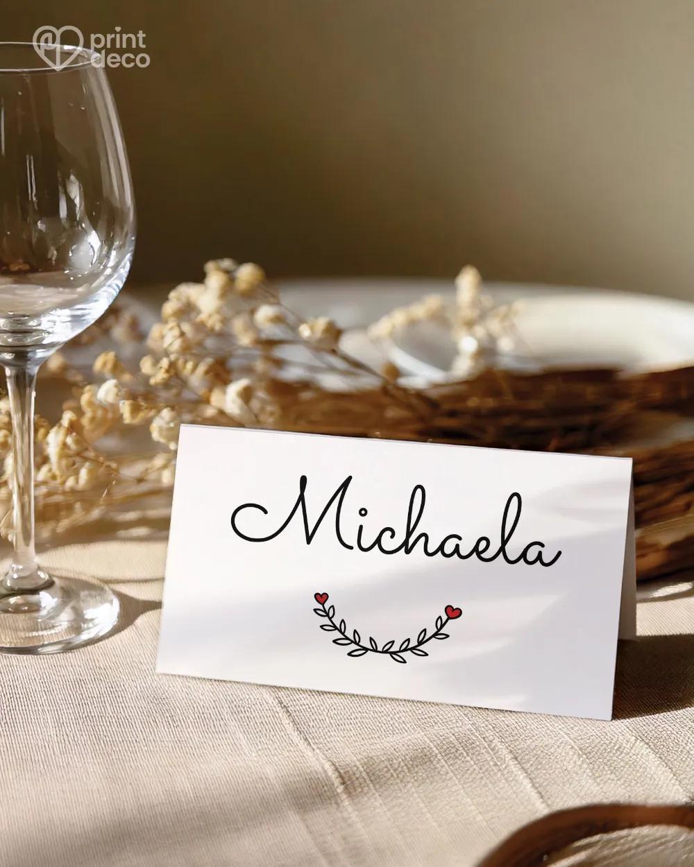 Svatební jmenovky – Jednoduché s kalendáříkem 1/2