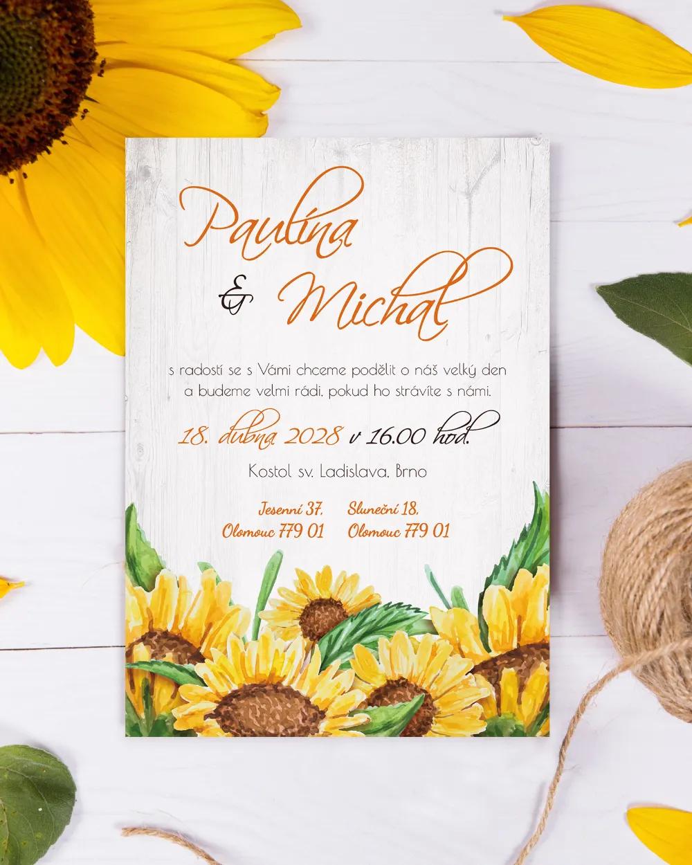 Svatební oznámení Slunečnice I 4/5