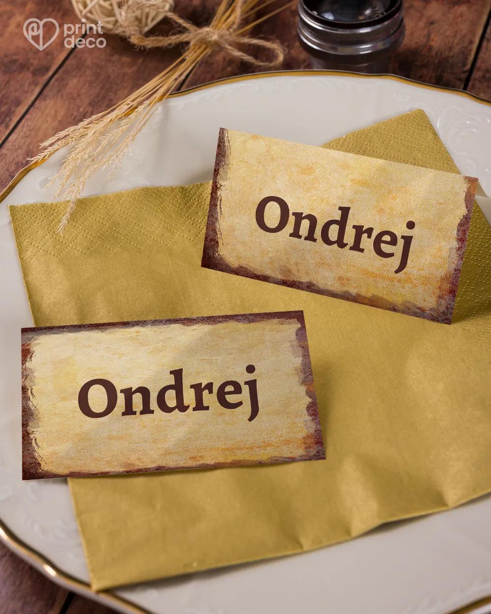 Jmenovky na oslavu Český retro styl 3/5