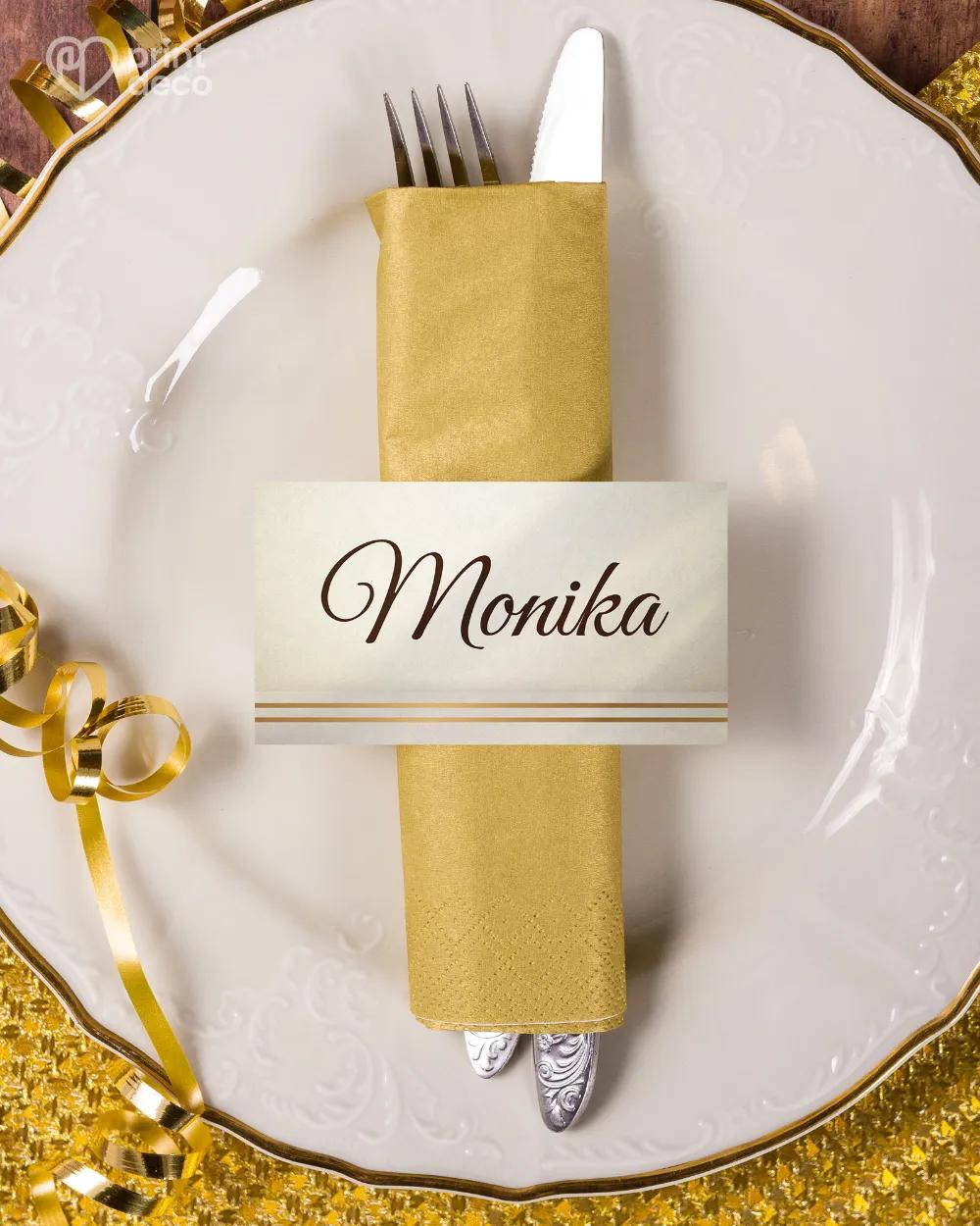 Jmenovky na oslavu Luxusní motiv se zlatou mašlí 3/5