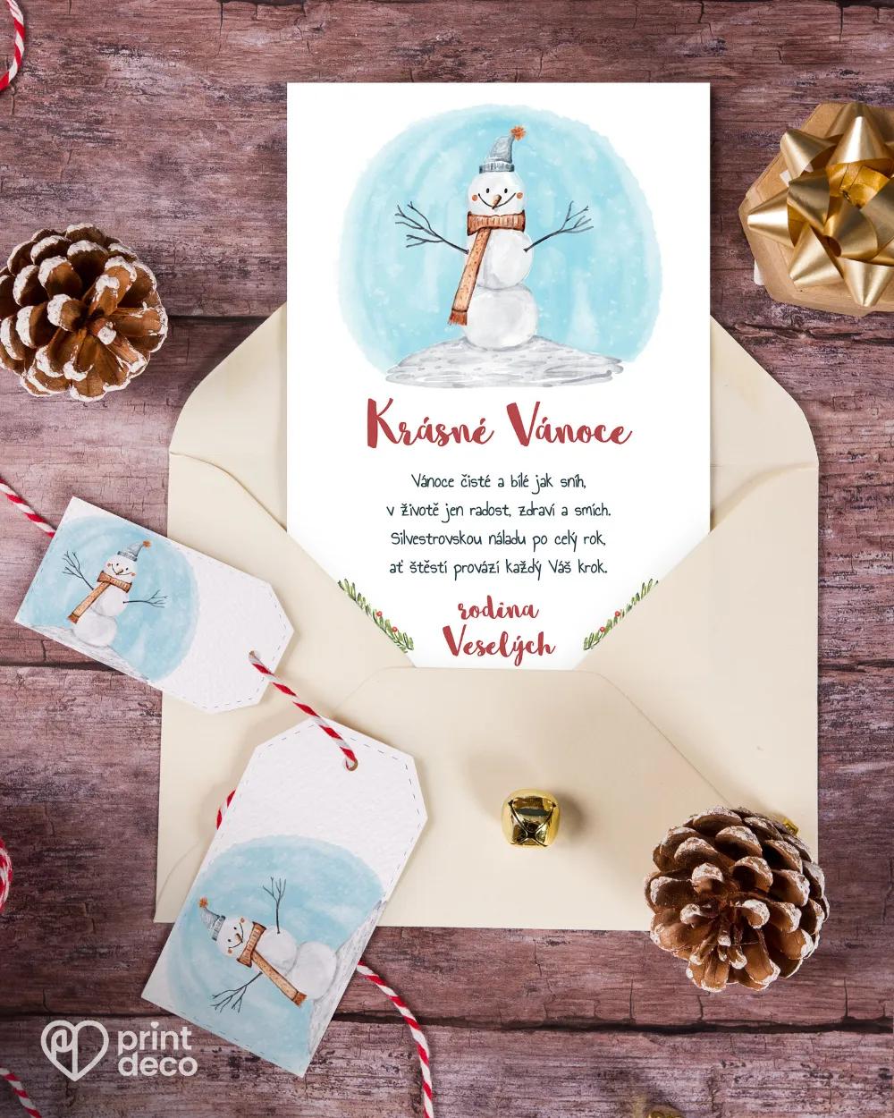 Vánoční pozdrav se sněhulákem 1/5