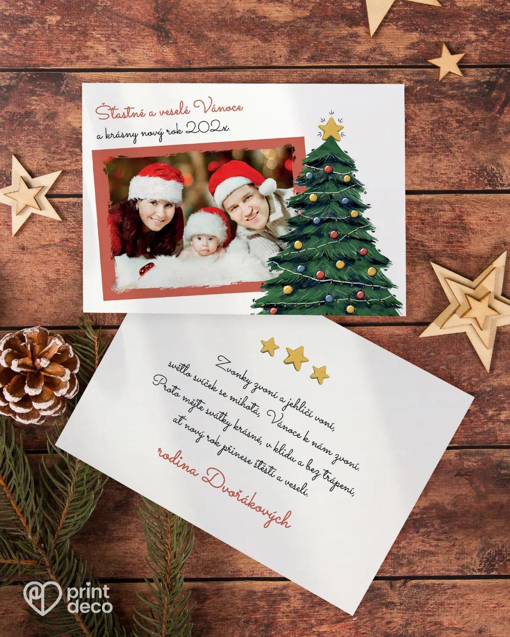 Vánoční pozdrav s veselými světýlky s fotografii 1/3