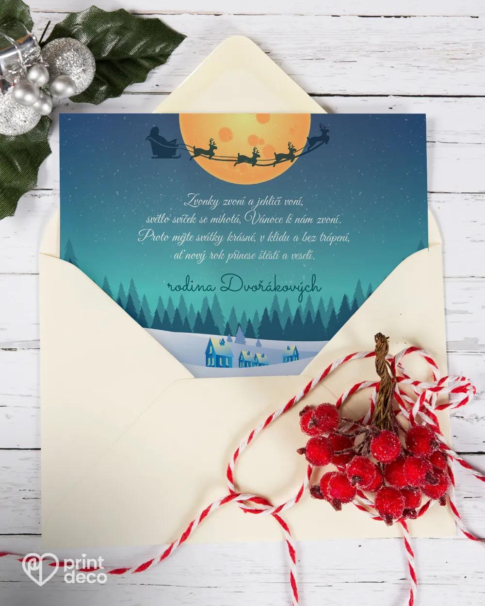 Vánoční pozdrav s veselým rodinným motivem 2/3