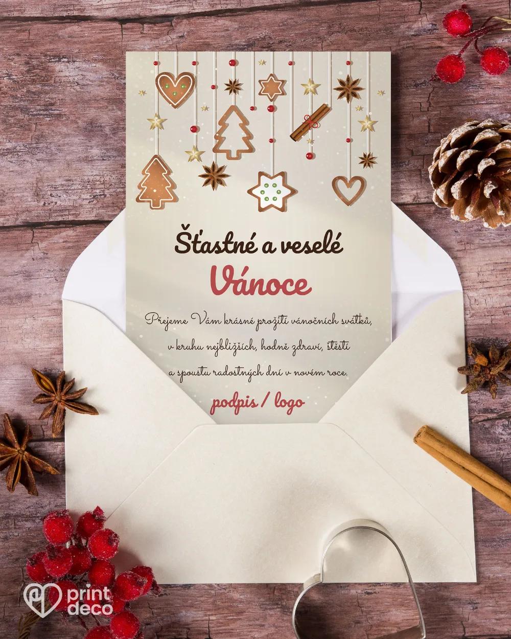 Vánoční pozdrav s motivem perníčků 1/4