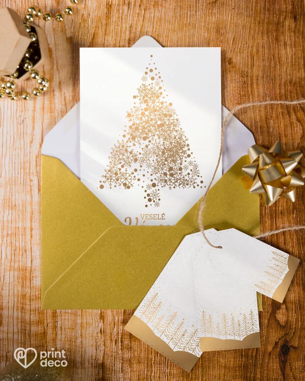 Vánoční pozdrav ve zlatistém stylu 2/4