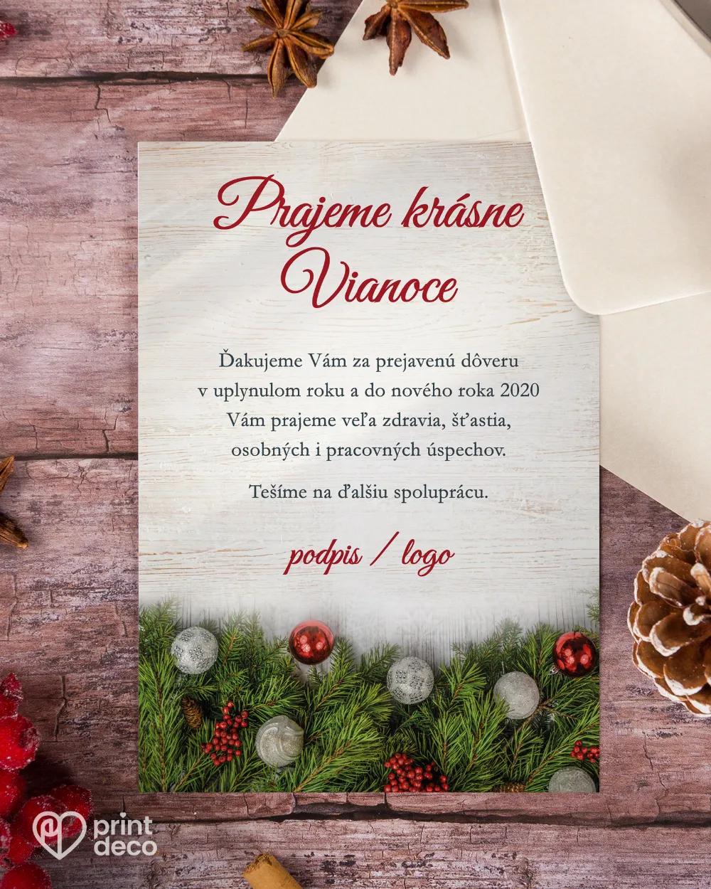 Vánoční pozdrav s kouzlem jehličí 1/2