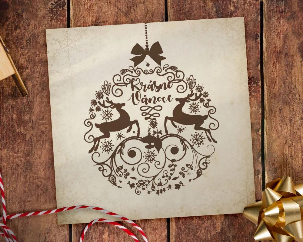 Vánoční pozdrav s retro koulí 1/3