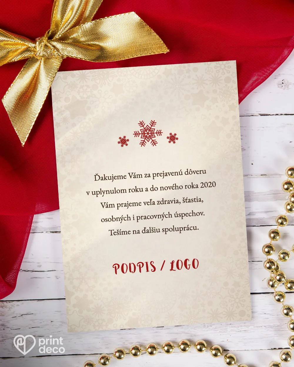 Vánoční pozdrav s červenou retro mašlí 2/3