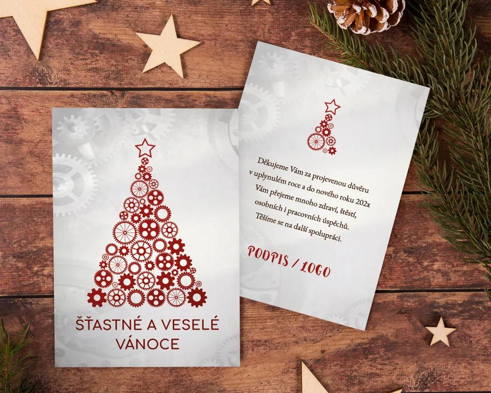 Vánoční pozdrav se stromkem z koleček 3/5