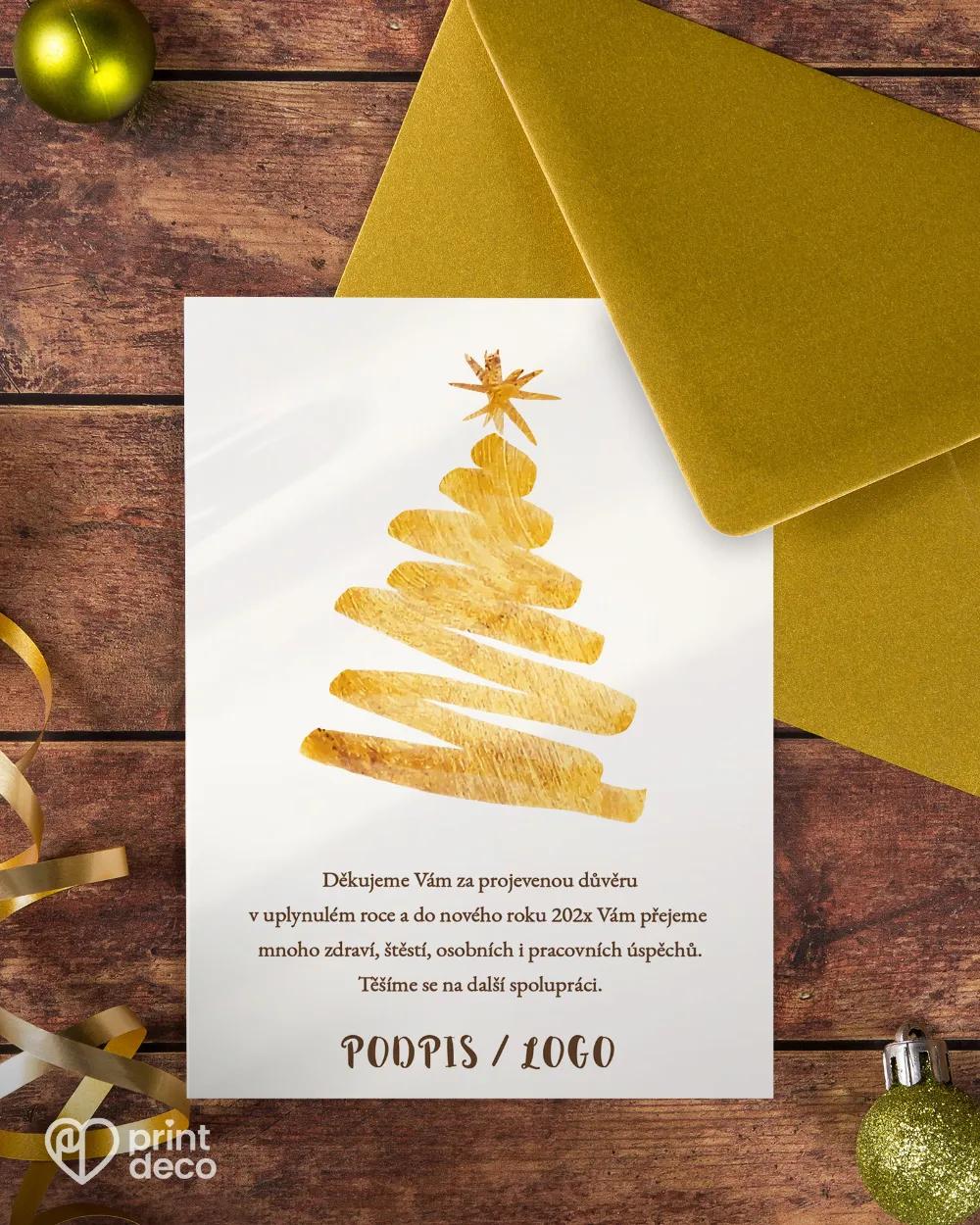 Vánoční pozdrav Zlatý minimalismus 2/3