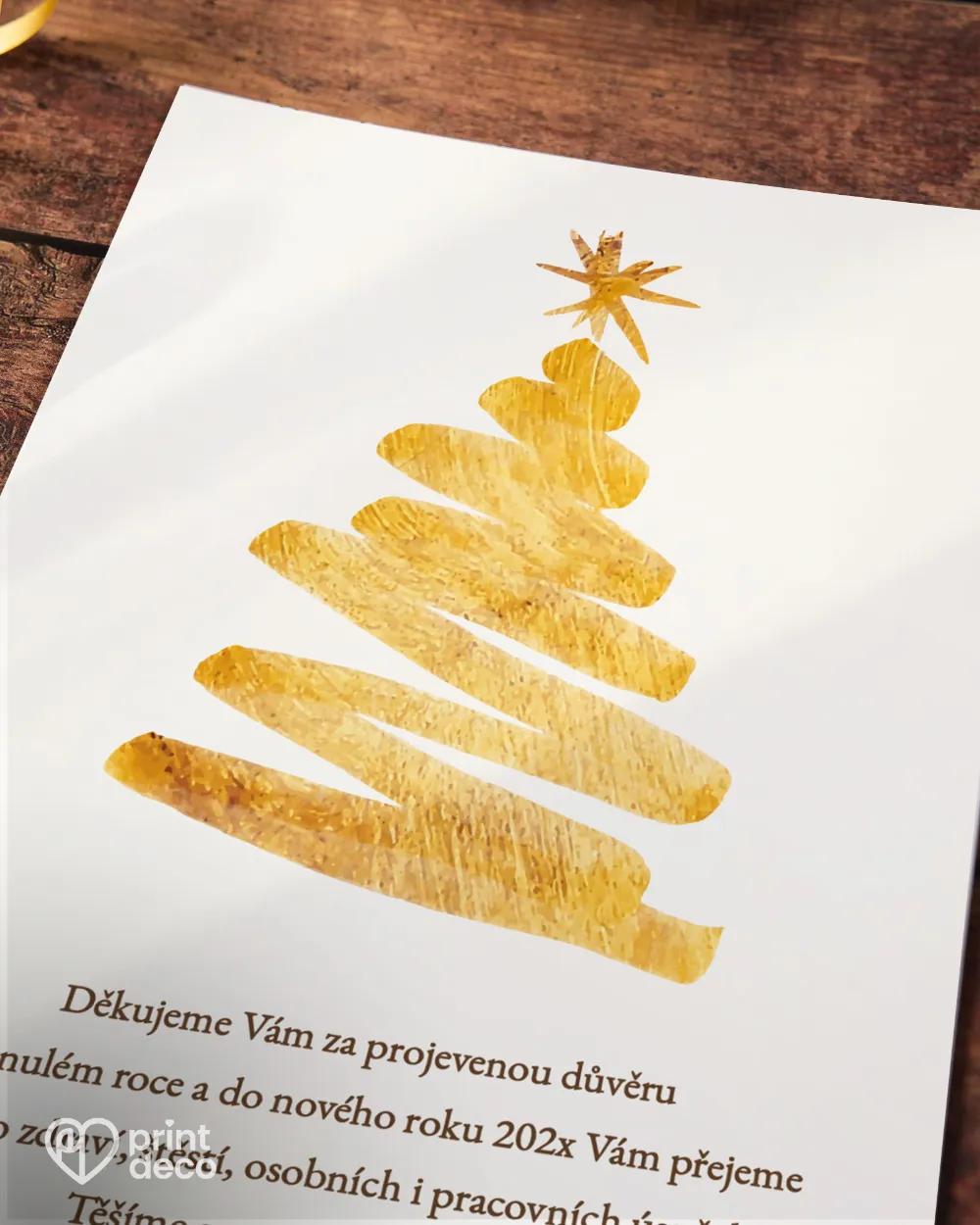 Vánoční pozdrav Zlatý minimalismus 1/3