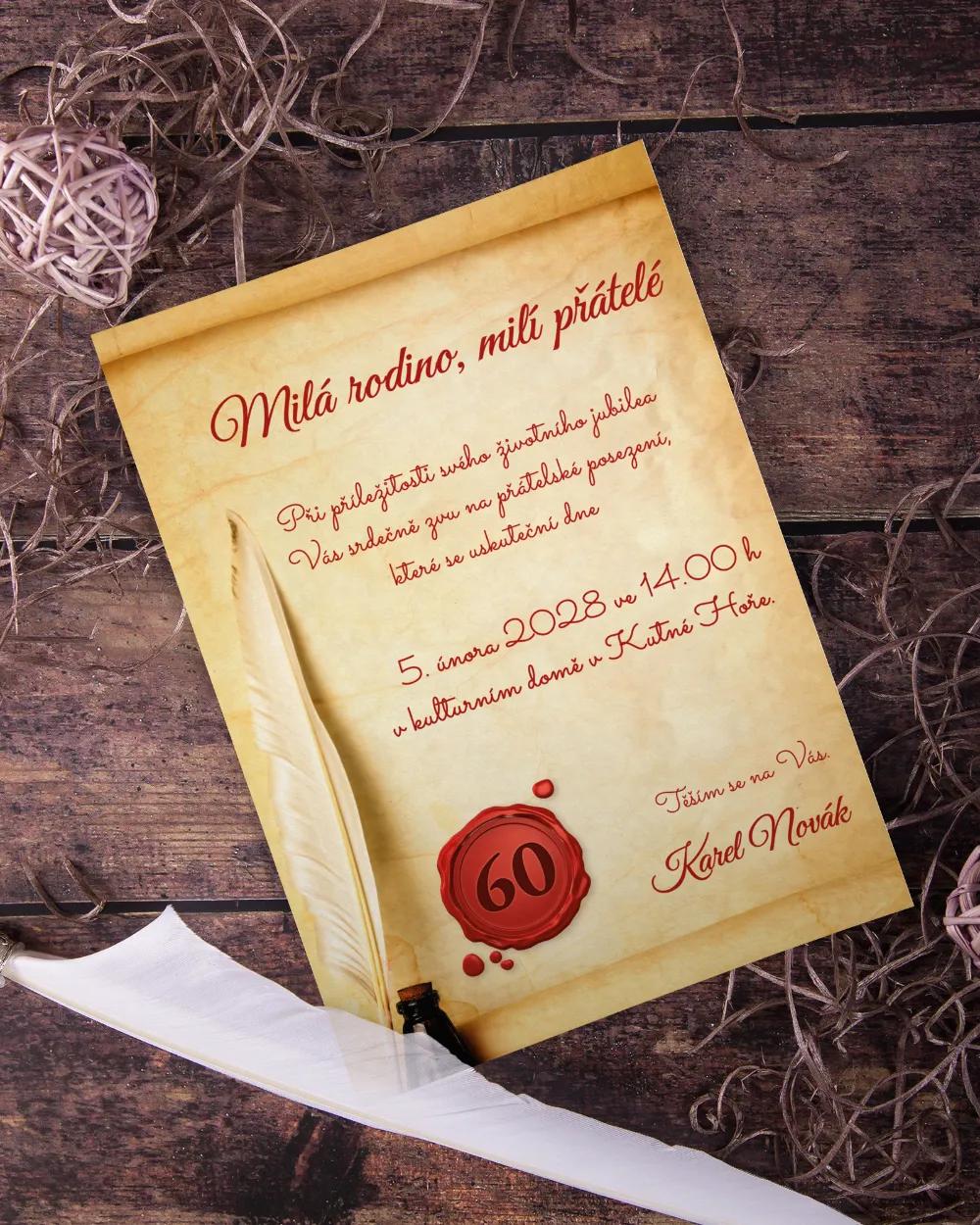 Pozvánka na narozeniny - Starý svitek 3/5