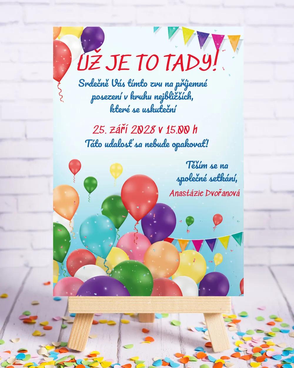 Pozvánka na narozeniny - Párty balóny 1/3