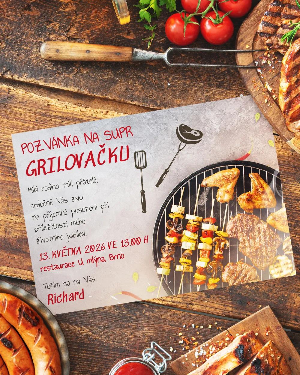 Pozvánka na narozeniny - Grilovačka II. 1/2
