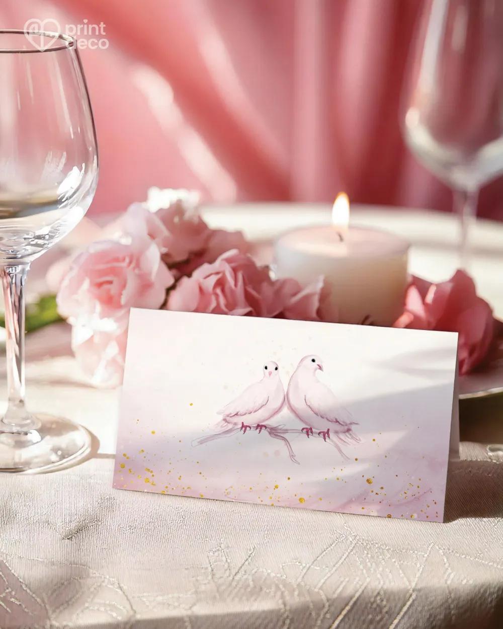 Svatební jmenovky – Bílé holubice 1/2