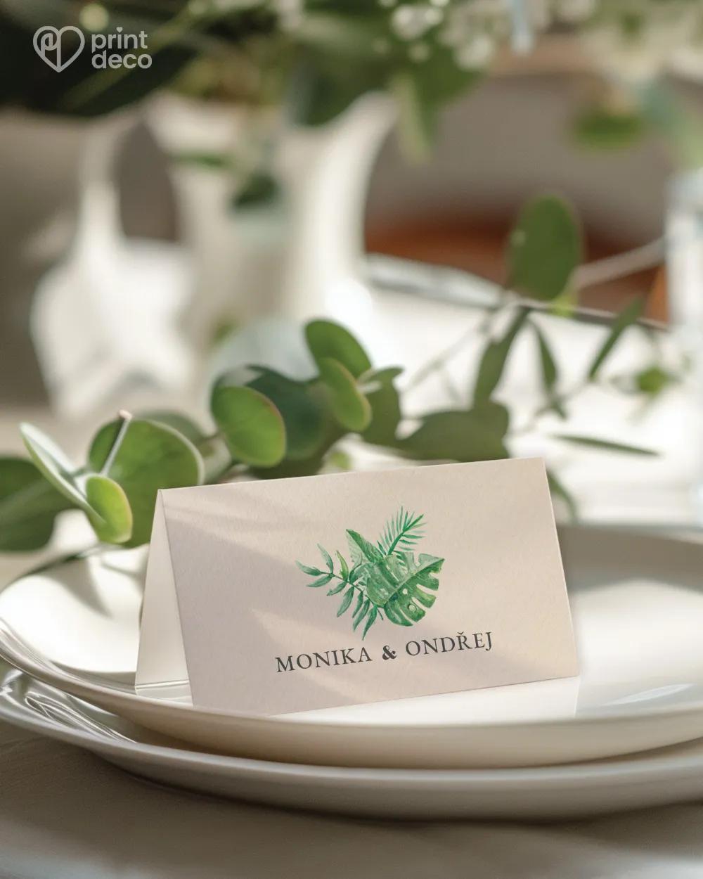 Svatební jmenovky v motivu Greenery I. 1/2