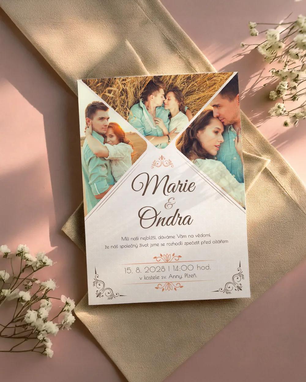 Svatební oznámení s fotografií – Okamihy lásky 1/2