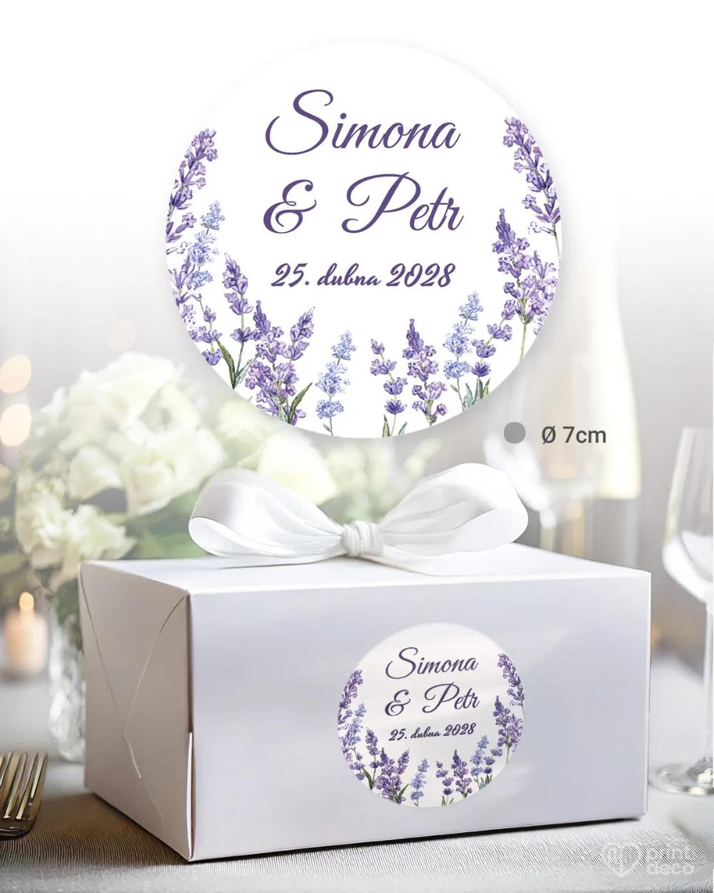 Svatební samolepky na výslužky Levandule 1/3